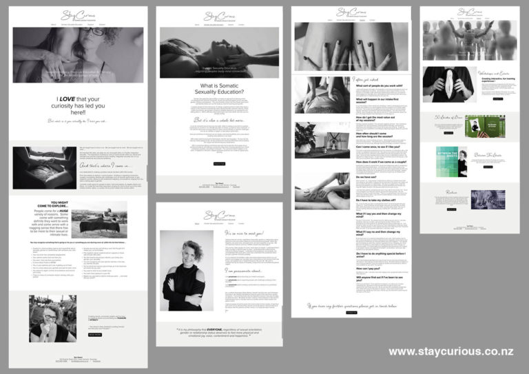 Web Design - conception du site internet - via la plateforme Squarespace - for STAY CURIOUS NZ