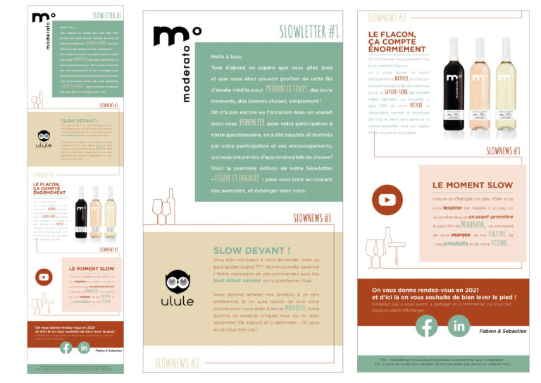 Mise en Page contenus pour une Newsletter pour Moderato / Design layout for a newsletter